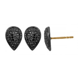 Pendientes oro y diamante negro