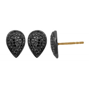 Pendientes oro y diamante negro