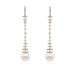 Earrings gold, diamonds and pearl