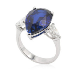 Gold ring, lab grown diamonds and sapphire