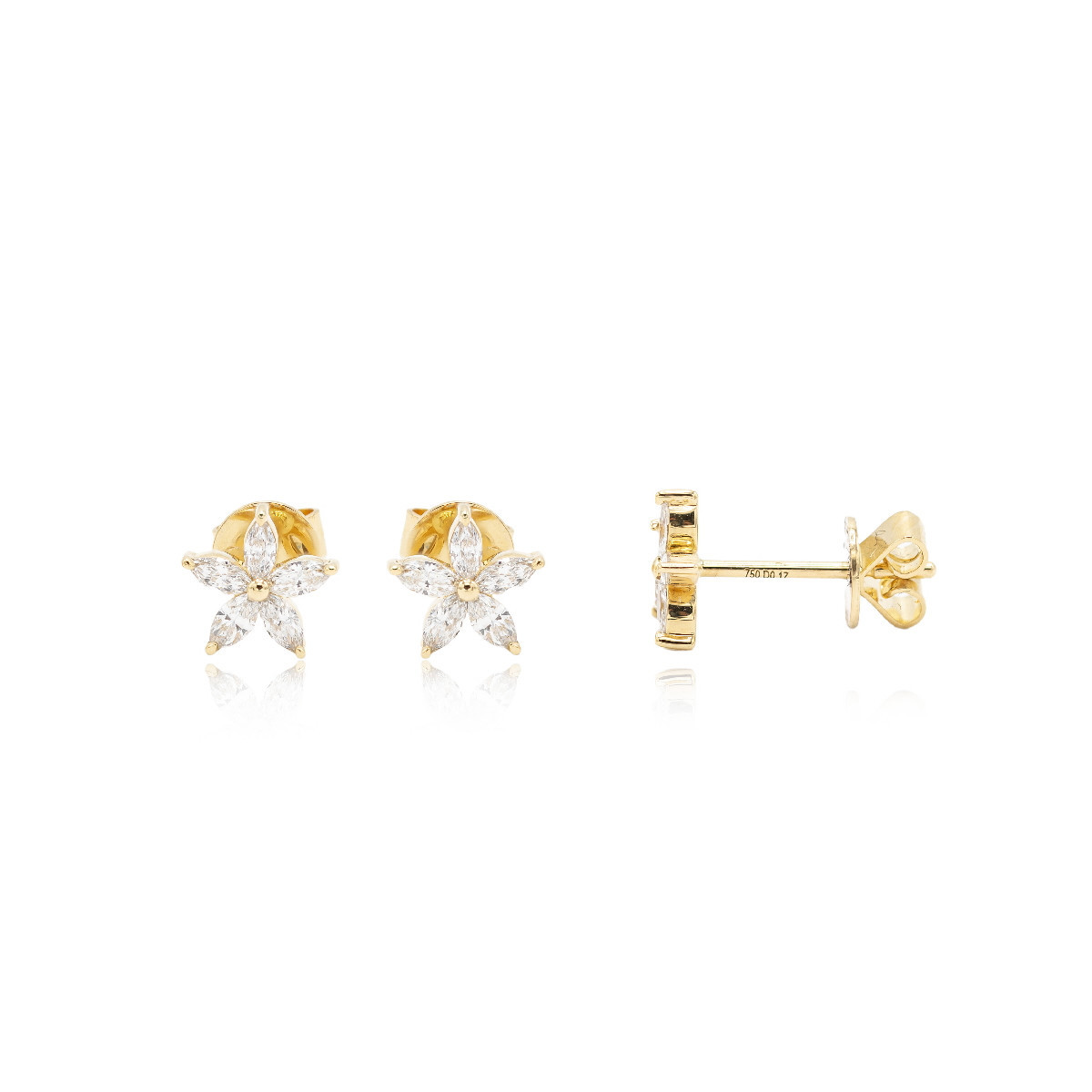 Gold and diamonds earrings