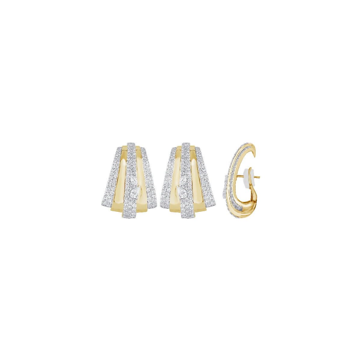 Gold and diamonds earrings.