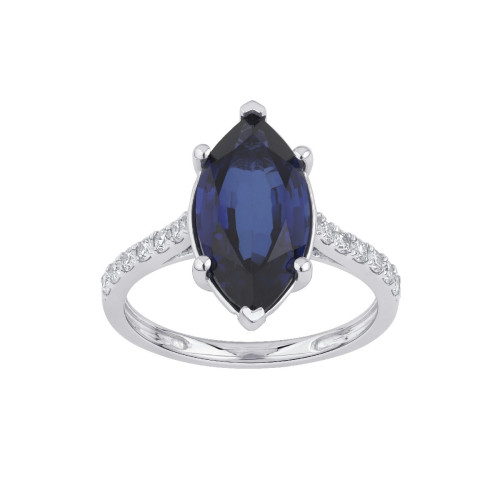 Sapphire & Lab-Grown Diamond Ring