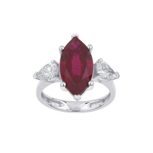 Ruby & Lab-Grown Diamond Ring